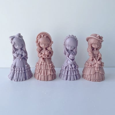 Καλούπι κεριών κουκλών σιλικόνης Aromatherapy Gypsum Doll Decoration Mold Glue Dropping Mold DIY Doll Photography Props Καλούπι κεριών