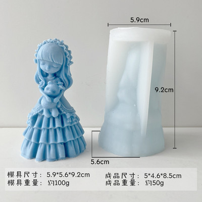 Lelles silikona sveču veidne aromterapijas ģipša lelles dekorēšana pelējuma līme nomešanas veidne DIY lelles fotografēšanas piederumi sveču veidne