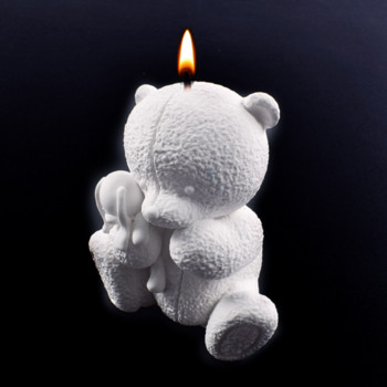 3D мече Силиконова форма за свещи Направи си сам Животни Кукла Сапун Смола Гипсова форма Комплект за приготвяне на шоколадов лед Начало Декор Подаръци за Свети Валентин