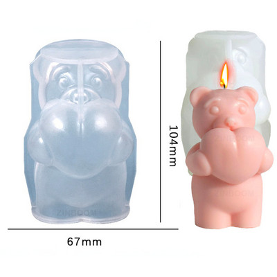 3D lācis silikona sveču veidne DIY dzīvnieku lelle ziepju sveķu ģipša veidne šokolādes ledus izgatavošanas komplekts mājas dekors Valentīna dienas dāvanas