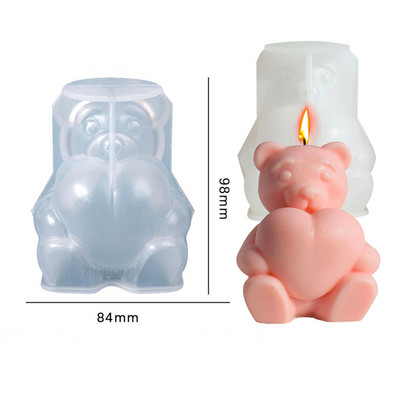 3D lācis silikona sveču veidne DIY dzīvnieku lelle ziepju sveķu ģipša veidne šokolādes ledus izgatavošanas komplekts mājas dekors Valentīna dienas dāvanas