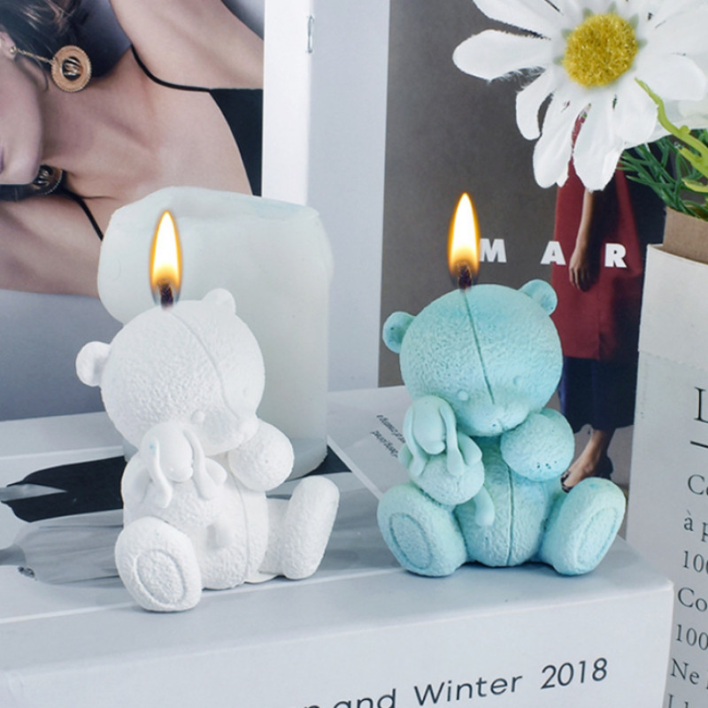 3D lācis silikona sveču veidne DIY dzīvnieku lelle ziepju sveķu ģipša veidne šokolādes ledus izgatavošanas komplekts mājas dekors Valentīna dienas dāvanas