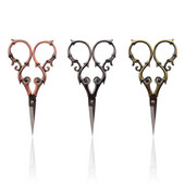 1 gab. Nerūsējošā tērauda vintage drēbnieku šķēres ziedu šūšanai retro izšūšanas šķēres Īsas auduma griezējs dzijas grieznes