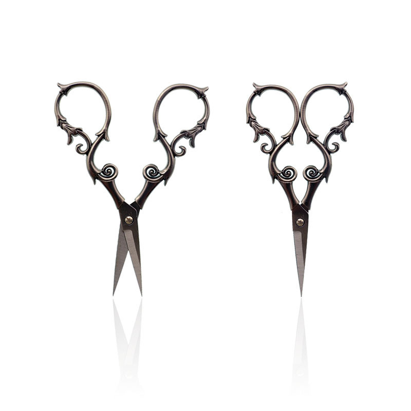 1 gab. Nerūsējošā tērauda vintage drēbnieku šķēres ziedu šūšanai retro izšūšanas šķēres Īsas auduma griezējs dzijas grieznes