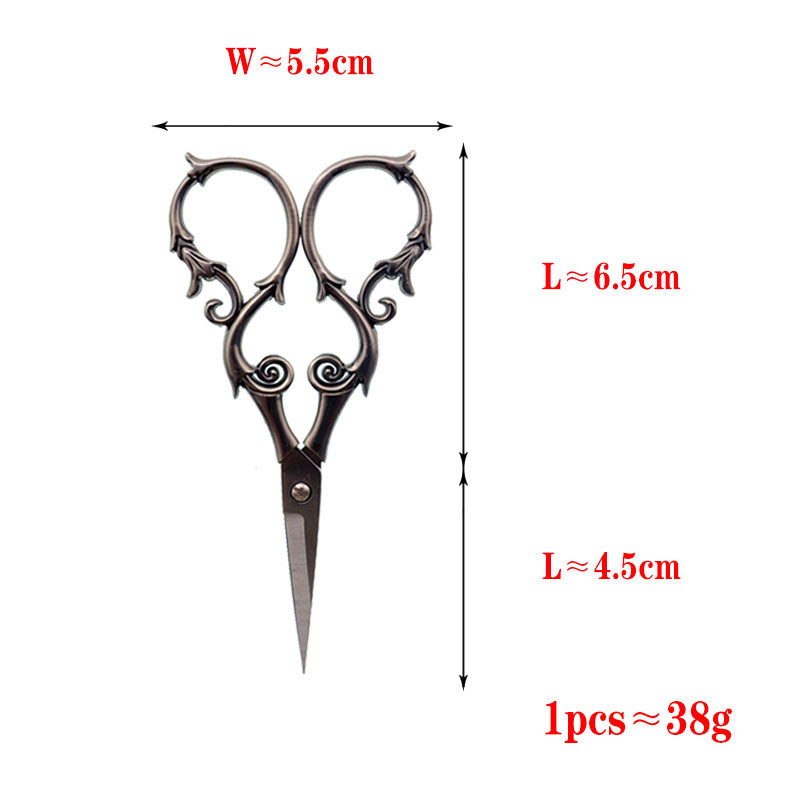 1 gab. Nerūsējošā tērauda vintage drēbnieku šķēres ziedu šūšanai retro izšūšanas šķēres Īsas auduma griezējs dzijas grieznes