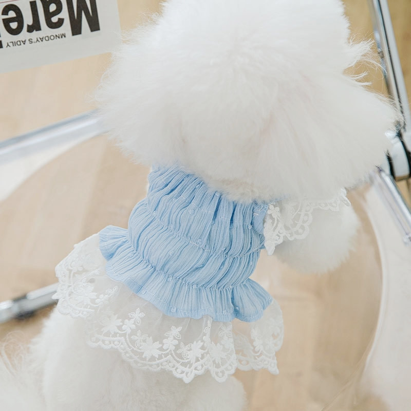 Koerte kleidid väikestele koertele Chihuahua Solid Armas pitsist koerakleit Kassikutsikas Koeravest Lemmiklooma seelik Prantsuse buldogi aksessuaarid Riietus