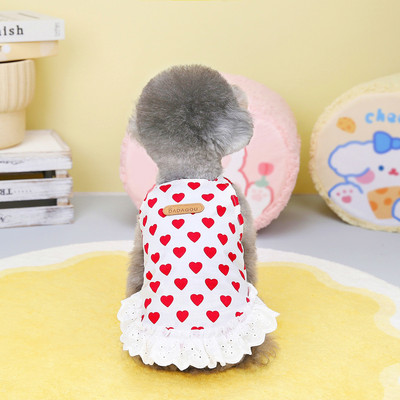 Sirds mežģīnes Svārki Suņu apģērbi Kawaii Princeses Kleita Mazi Suņi Apģērbi Kaķis Korejiešu Mode Pavasaris Vasara Jauki Meiteņu Mājdzīvnieki