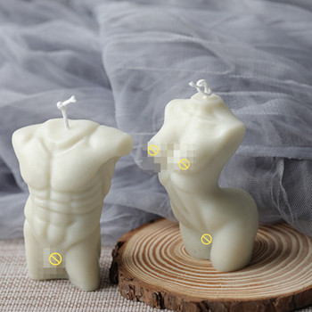 Свещ с абстрактно човешко тяло Силиконова форма 3D Мъже Жени Тяло Гипсова смола Форма Направи си сам Ароматерапевтична свещ Декорация на плесен