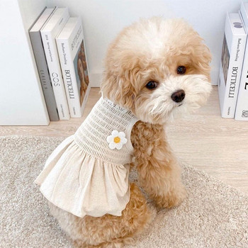 Ανοιξιάτικα καλοκαιρινά ρούχα για κατοικίδια γατούλα κουτάβι Υπέροχη φούστα πριγκίπισσας Μικρό και μεσαίο γιλέκο σκύλου Μόδα μονόχρωμο Φόρεμα Τσιουάουα