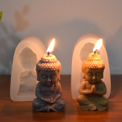 3D Buddha silikoonküünla vormi meditatsioon Buddha laulmine kipssavi epoksüvaigust seebi valmistamise tarvikud kiriku kaunistamise protsess