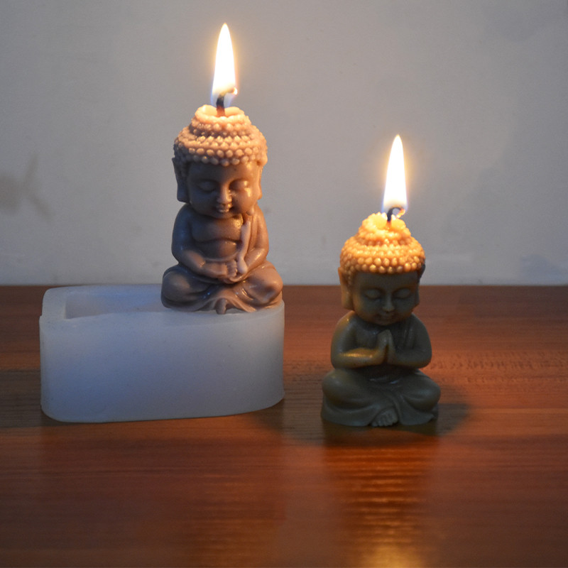3D Buddha silikoonküünla vormi meditatsioon Buddha laulmine kipssavi epoksüvaigust seebi valmistamise tarvikud kiriku kaunistamise protsess