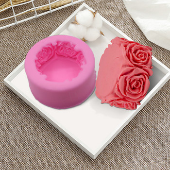 Food Grade Rose Flower Shap Силиконова форма за свещи Форми за фондан Ръчно изработени сапунени глинени форми за печене на торти Инструменти за декориране на сватбени подаръци