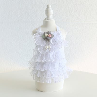 Printsessi koera kassi kleit Tutu lilleline pitsdisain Lemmiklooma kutsika seelik Kevad/suvi riided 5 suurust