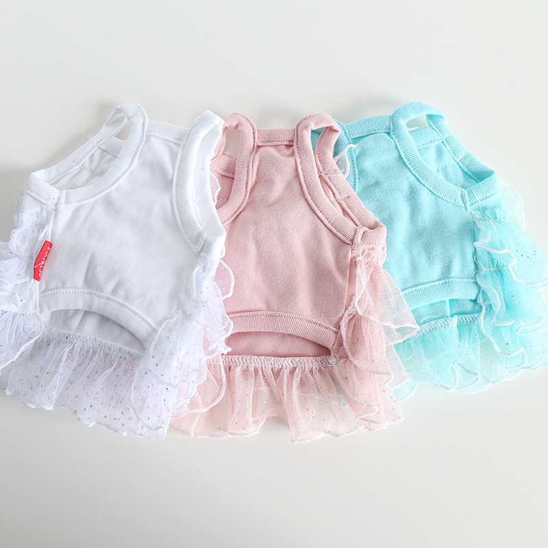 Printsessi koera kassi kleit Tutu lilleline pitsdisain Lemmiklooma kutsika seelik Kevad/suvi riided 5 suurust