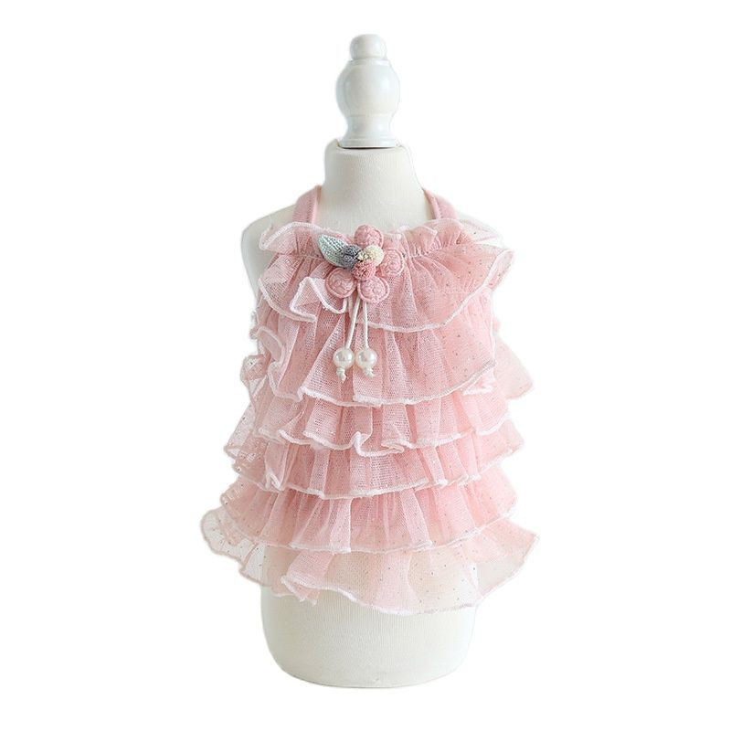 Printsessi koera kassi kleit Tutu lilleline pitsdisain Lemmiklooma kutsika seelik Kevad/suvi riided 5 suurust