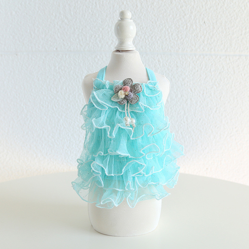 Printsessi koera kassi kleit Tutu lilleline pitsdisain Lemmiklooma kutsika seelik Kevad/suvi riided 5 suurust