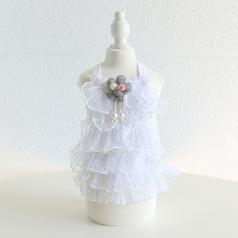 Printsessi koera kassi kleit Tutu lilleline pitsdisain Lemmiklooma kutsika seelik Kevad/suvi riided 5 suurust