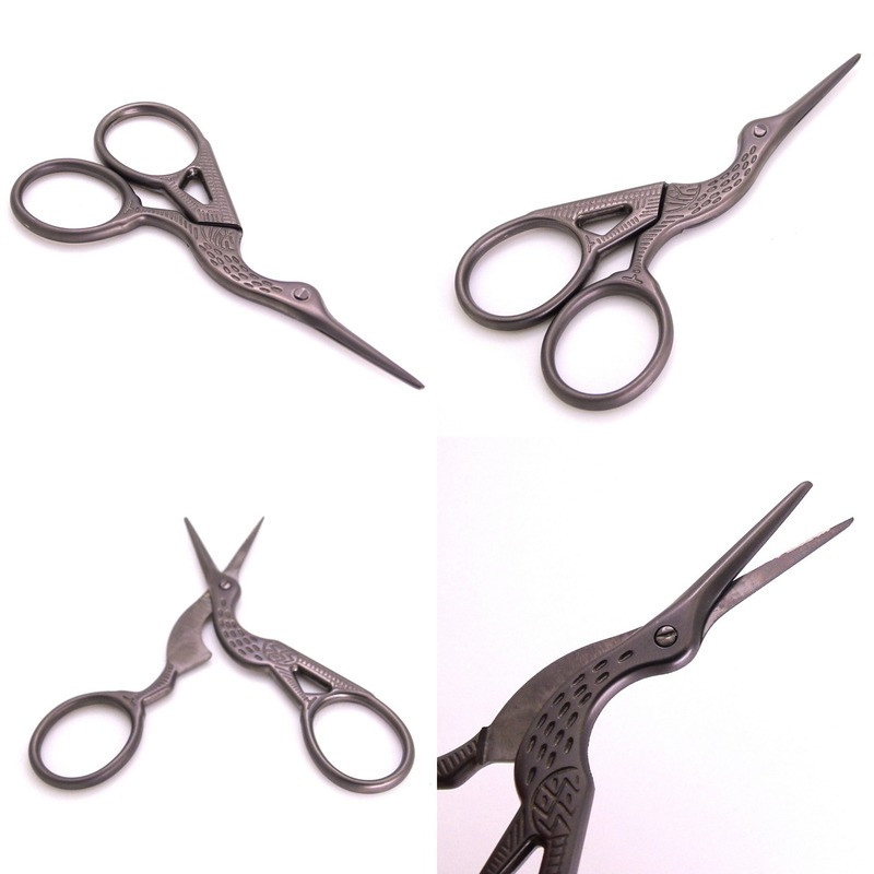 Izturīgas nerūsējošā tērauda šķēres Retro klasiskās mākslas stārķu putnu šķēres DIY šūšanas drēbnieki griezēji Veidošanas instrumenti mājas aksesuārs