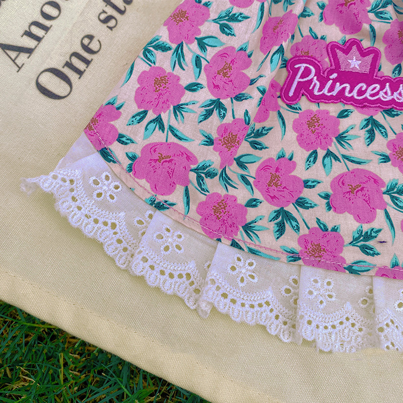 Suņu kleita Mežģīnes Zieds Suņu Apģērbs Jauki Kokvilnas Sukaņi Kucēnam Svārki Pavasaris Vasara Saldi mājdzīvnieku Suņu Apģērbi Tedijs Čivava