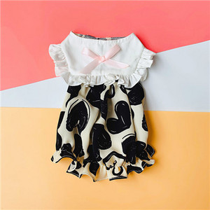 Salds suņu krekls kleita mājdzīvnieku apģērbs vasarā apdrukāts tauriņš bez piedurknēm zeķturi Svārki kucēnu apģērbs Princeses meiteņu kleitas Yorkie