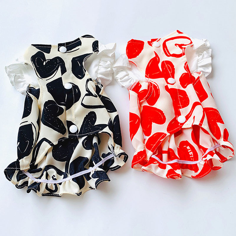 Salds suņu krekls kleita mājdzīvnieku apģērbs vasarā apdrukāts tauriņš bez piedurknēm zeķturi Svārki kucēnu apģērbs Princeses meiteņu kleitas Yorkie