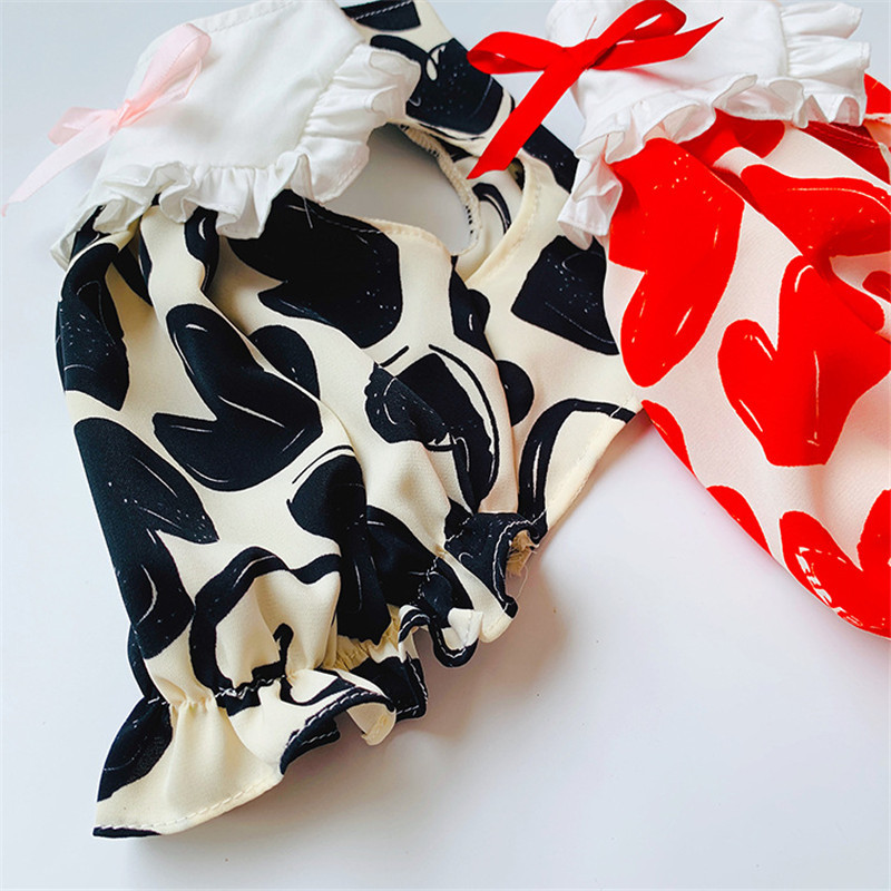 Salds suņu krekls kleita mājdzīvnieku apģērbs vasarā apdrukāts tauriņš bez piedurknēm zeķturi Svārki kucēnu apģērbs Princeses meiteņu kleitas Yorkie