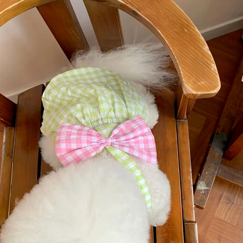 Mājdzīvnieku bantes svārki Bichon Frise kleita pūdelis vasaras apģērbs kucēnu rūtains krekls Moderns suņu apģērbs mājdzīvnieku piederumi XS-XL