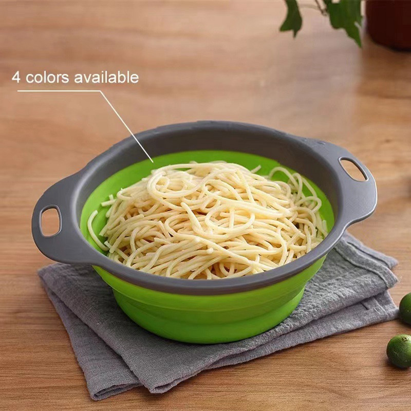 Silikoonist kokkupandav äravoolukorv Kokkupandav puu- ja juurviljade pesukorv kurn kurn Kokkupandav äravoolukorv köögi hoiustamistööriist