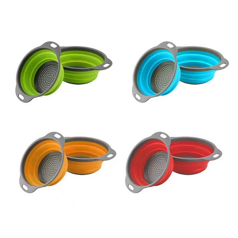 Silikoonist kokkupandav äravoolukorv Kokkupandav puu- ja juurviljade pesukorv kurn kurn Kokkupandav äravoolukorv köögi hoiustamistööriist