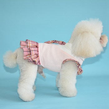 Καρό φορέματα για σκύλους Φούτερ για σκυλάκια Ρούχα για κατοικίδια Puppy girl μονοκόμματη αναπνεύσιμη φούστα Doggy φόρεμα ρούχα για γάτες