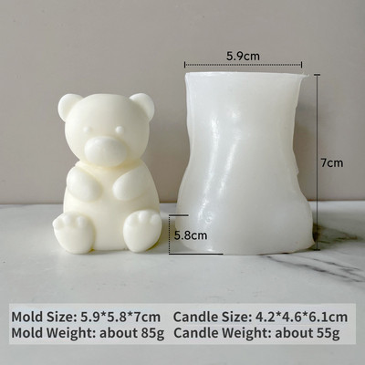 3D lāča sveces silikona veidne Jauka mini dzīvnieku aromātiskā sveču ziepju ģipsis dekoratīvā dekorēšana amatniecības veidne Diy kūkas cepšanai