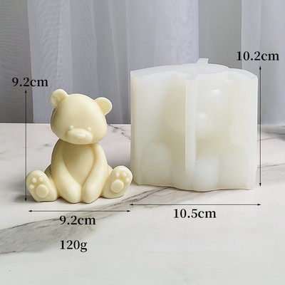 Suur 3D istumisalus karu silikoonist küünlavorm DIY käsitsi valmistatud seebist krohvivaigust dekoratiivküünalde valmistamise tarvikud kodukingitused