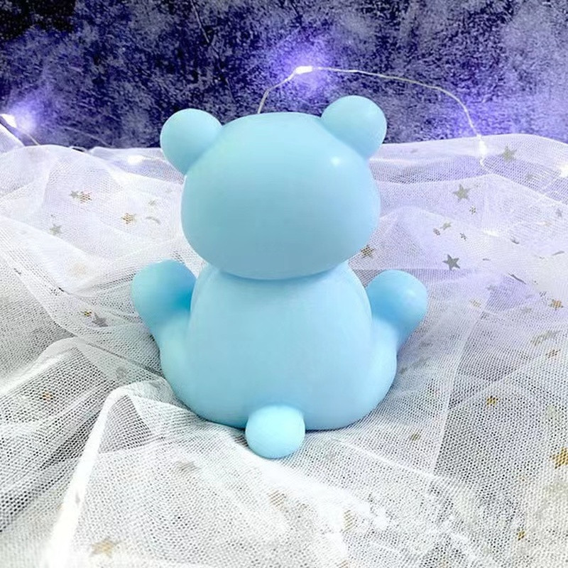 Suur 3D istumisalus karu silikoonist küünlavorm DIY käsitsi valmistatud seebist krohvivaigust dekoratiivküünalde valmistamise tarvikud kodukingitused