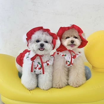 Летни дрехи за кучета Кучешки бански костюм Череша Рокля за бански Тънка дишаща рокля за кучета за малки и средни кучета Облекло за кученца