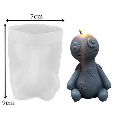 Jauna Helovīna lāsta lelle svece, silikona veidne DIY amatniecības ģipša sveķu ziepju izgatavošanas komplekts aromterapijas svece ar rokām gatavota svētku dāvana