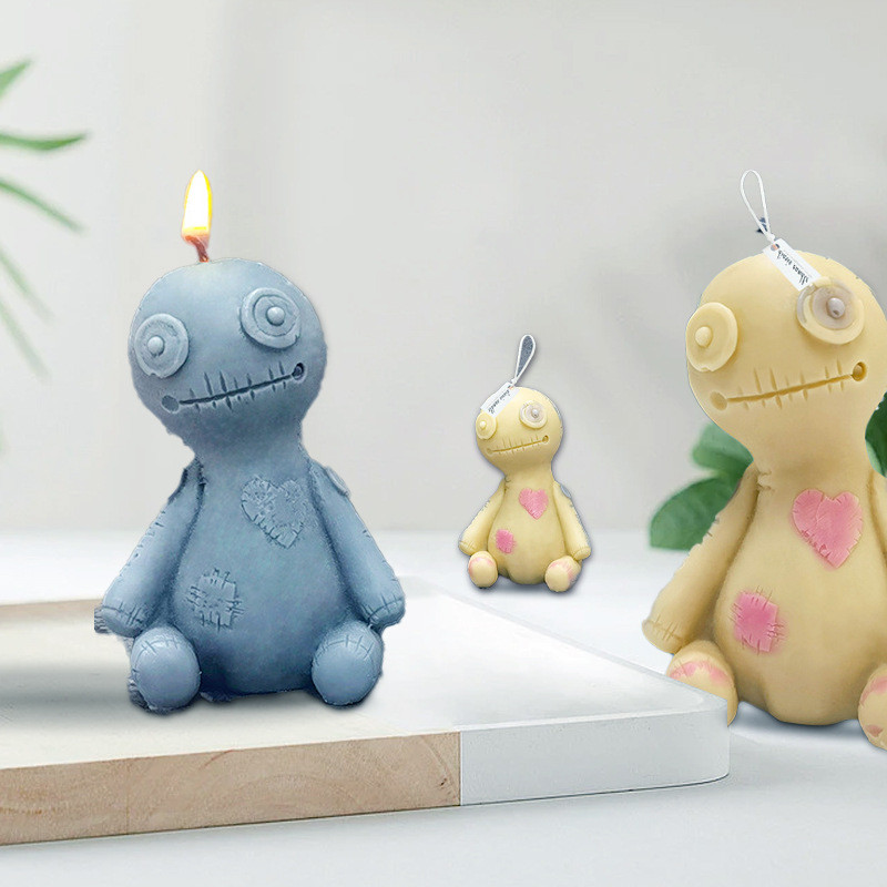 Jauna Helovīna lāsta lelle svece, silikona veidne DIY amatniecības ģipša sveķu ziepju izgatavošanas komplekts aromterapijas svece ar rokām gatavota svētku dāvana