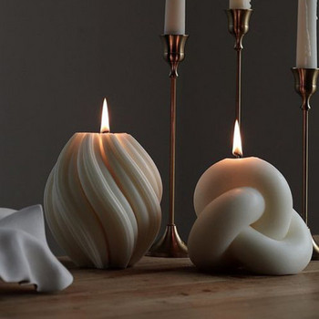 Περιστρεφόμενο γεωμετρικό στύλο Κερί Καλούπι σιλικόνης DIY Αφηρημένη Τέχνη Σαπούνι Ρητίνης Γύψου Μούχλα Αρωματικά Κεριά Δώρο Χειροτεχνία Διακόσμηση σπιτιού