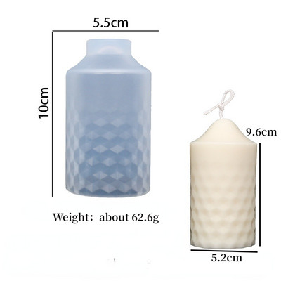 Rotējošas ģeometriskas kolonnas sveces silikona veidne DIY Abstract Art Ziepju sveķu ģipša veidne Aromātiskās sveces Dāvanu amatniecība Mājas dekors