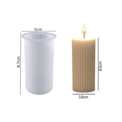 Rotējošas ģeometriskas kolonnas sveces silikona veidne DIY Abstract Art Ziepju sveķu ģipša veidne Aromātiskās sveces Dāvanu amatniecība Mājas dekors