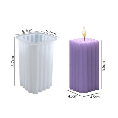 Rotējošas ģeometriskas kolonnas sveces silikona veidne DIY Abstract Art Ziepju sveķu ģipša veidne Aromātiskās sveces Dāvanu amatniecība Mājas dekors