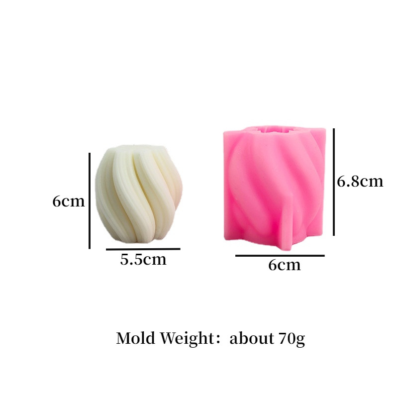 Rotējošas ģeometriskas kolonnas sveces silikona veidne DIY Abstract Art Ziepju sveķu ģipša veidne Aromātiskās sveces Dāvanu amatniecība Mājas dekors