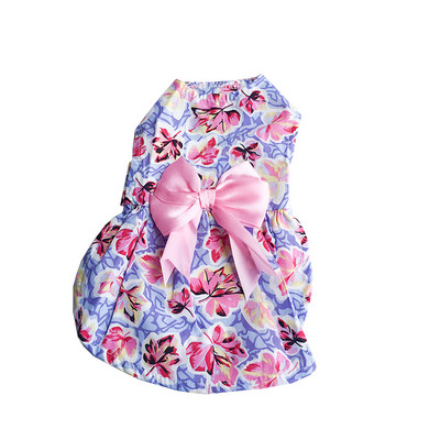 Rochie florală pentru câini pentru animale de companie Rochie cu fundă prințesă Fusta pentru câine Secțiune de primăvară vară Rochii fără mâneci Chihuahua Teddy Haine pentru câini mici