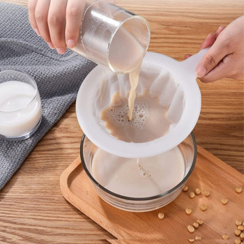 100/200/400 Mesh επαναχρησιμοποιήσιμο νάιλον εξαιρετικά λεπτό φίλτρο διχτυωτό σουρωτήρι Κουτάλι κόσκινο γάλακτος σόγιας Χυμός καφέ φίλτρο φαγητού Τρυπητό κουζίνας