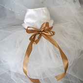 Летни кучета Сватбена рокля Облекло за домашни любимци Рокля на принцеса Дрехи за кучета Малък костюм Френски булдог Бяла момичешка пола