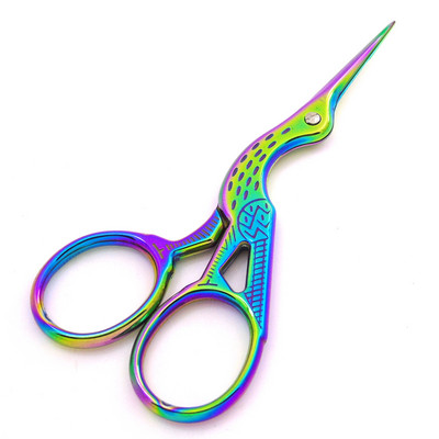 Ρετρό Έγχρωμη Εκτύπωση Stork Scissors Ροζ Ψαλίδι Ραπτικής για Υφάσματα Ραπτικής Αναλώσιμα και Αξεσουάρ Μικρό Ψαλίδι Antique Craft