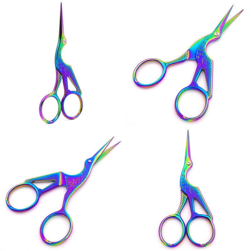 Ρετρό Έγχρωμη Εκτύπωση Stork Scissors Ροζ Ψαλίδι Ραπτικής για Υφάσματα Ραπτικής Αναλώσιμα και Αξεσουάρ Μικρό Ψαλίδι Antique Craft