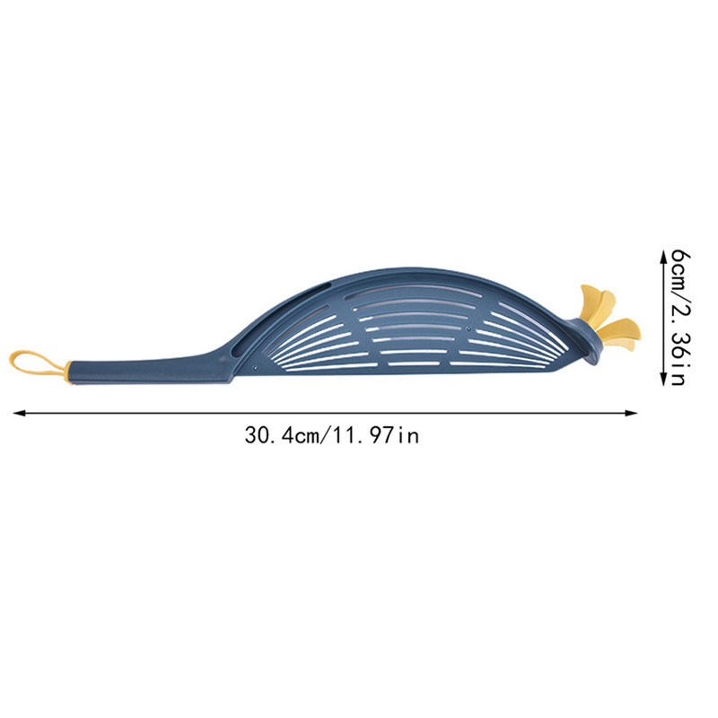 Plastmasas pusmēness pannas sietiņš ar rokturi ūdens filtriem, rīsiem, augļiem, dārzeņiem, makaronu caurduris virtuves piederumiem