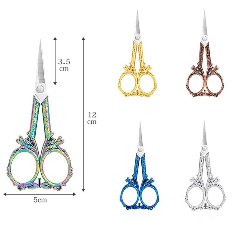 Vintage nerūsējošā tērauda šķēres retro šūšanas rokdarbi krustdūriens auduma griezējs izšūšana drēbnieks šķērveida diegu instrumenti