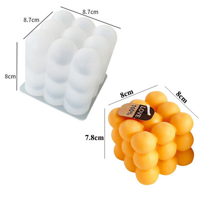 Mitmestiilis mullipallide silikoonküünla vorm Käsitsi valmistatud geomeerne 3D pallikujuline epoksüvaigu krohvvormid isetegemine kodu käsitöö sisekujundus