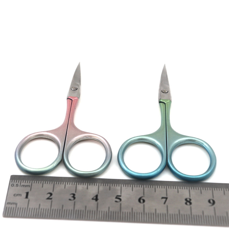 Izliektas, cute vintage mazas uzacu šķēres, leņķveida skaistumkopšanas šķēres makšķerēšanai krustdūriena izšūšanai šūšanas rīka vītne